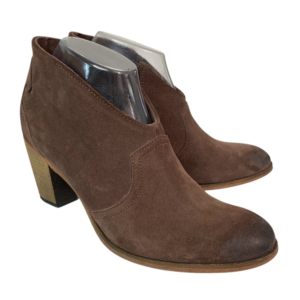 JOHNSTON & MURPHY Distressed Leather Cowgirl Bootie Sz 8